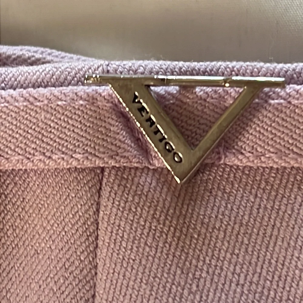 Vintage ‘90s Vertigo made in France classic lilac  trouser with logo belt S / 26 - Picture 4 of 17